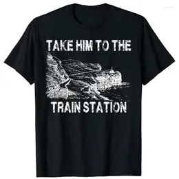 Men's T Shirts Take Him To The Train Station T-Shirt Kawaii Clothing Anime Shirt