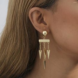 Dangle Earrings Golden Texture Creative Triangle Pendant For Women Simple Women's Jewellery Wholesale Direct Sales