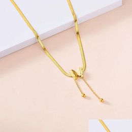 Pendant Necklaces Butterfly Choker Necklace Stainless Steel Gold Chain Heart For Women Fashion Jewerly Gift Will And Sandy Drop Deli Dhukv