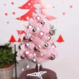 Wreaths Tabletop Christmas Tree Small Artificial Tree with Balls, Stand LED Lights Mini Christmas Tree for Christmas Decorations, Home, Ki