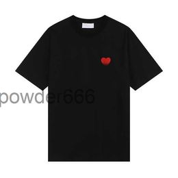 Mens t Shirt Amis De Coeur Tees Short Sleeves Shirts Men Designer Top France Fashion Embroidered Heart Pattern Round Neck Paris T-shirt Yyh 36IW