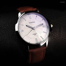 Wristwatches Sdotter Wrist Watches For Men Blue Ray Leather Bracelet Metal Case Simple Quartz Fashion Business Luminous Sport Watch Orolo