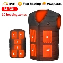 Jackets Usb Heated Vest V Neck Heart Jacket Plus Size Men Sportswear Electric Heated Vest Jacket Heart Coat for Camping