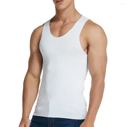 Men's Tank Tops Casual Seamless Top Vest Sleeveless Ice Silk High Elastic Hurdling Gym Sports Tees Vests T Shirt Man Clothing