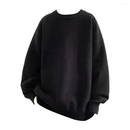 Men's Sweaters Fall Winter Sweater Round Neck Solid Colour With Elastic Cuff Thick Soft Pullover For Spring Casual Loose Fit