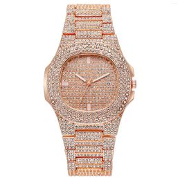 Wristwatches Diamond Steel Belt Watch Elegant Rhinestone Full Female Watches Valentine's Day Gift For Man