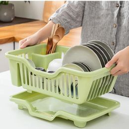 Kitchen Storage Household Dish Drying Rack Utensil Drainer With Drain Board Countertop Dinnerware Organiser Home Large