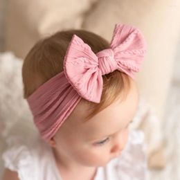 Hair Accessories Girls' Band 18 Color Fried Dough Twists Children's Ornament Baby Nylon Bowknot Free Skin Wide Headband B