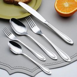 Dinnerware Sets Stainless Steel Tableware Knife Fork Spoon 5pcs El Style Advanced Steak And Dessert Set