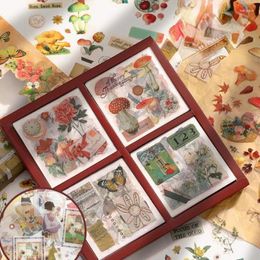 Gift Wrap Retro Non-repetitive Large-capacity Stickers Spree Natural Plant Bills Character Hand Account Material DIY Handmade