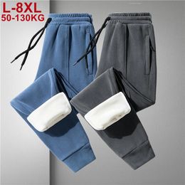 Pants High Quality Men's Winter Pants Warm Fleece Trousers Woolen Sweatpants Husband Men Sport Tactical Large Big Size 8xl Trackpants