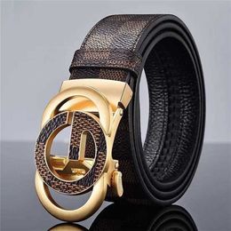 55% Belt Designer New Men's high-end top layer cowhide men's leather automatic buckle business casual trend young people's pants belt