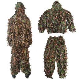 Jackets Hunting Clothes 3d Bionic Ghillie Suits Men Women Kids Outdoor Sniper Camouflage Cs Airsoft Clothing Hunting Pants Hooded Jacket