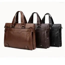 Briefcases Men's Bag Handbag For Men Briefcase Computer Bags Valise Document Attache Case Shoulder PU Brown Business Leisure Drop