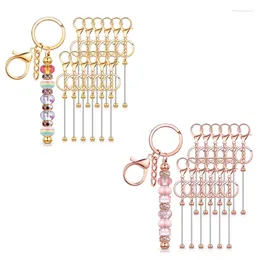 Keychains 12 Pcs Beadable Keychain Bars For Beads Blank Beaded DIY Projects Pendant Easy Instal