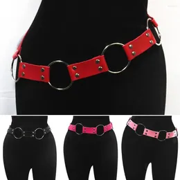 Belts Fashion Vintage Metal Hip Hop Style Womans Belt Dress Cummerbands Gothic Punk Waist Chain Circle Ring Waistband