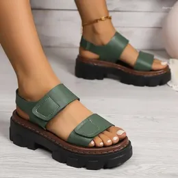 Sandals Color Matching Round Head Fashion Comfortable Simple Basic Style Platform Single Shoes Summer Rubber