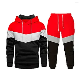 Men's Tracksuits Winter Outdoor Athletic Hoody Set Sweatshirt Pants 2-Pcs Sets Luxury Tracksuit Male Clothing Ski Sweat Suit