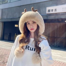 Party Supplies Winter Cute Ears Antler Plush Hat Lady Ear Protection Keep Warm Baotou Trend Decorative Props Accessories