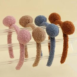 Hair Accessories 10pcs/Lot 15mm Sweet Wool Hairbands Winter Warm Baby Girls Minne Mous Plastic Headbands 4 Colors