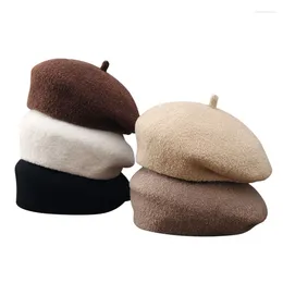 Berets Hight Quality Classics Wool Beret Hats For Women Solid Colour Vintage French Painter Cap Winter Warm Beanie Hat