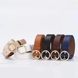 Belts Women Genuine Leather Belt Fashion High Quality Vintage Waistband Pin Buckle Brown Solid Colour Ladies