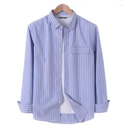 Men's Casual Shirts Arrival Fashion Cotton Oxford Stripe Long Sleeved Coat Spring And Summer Loose Shirt Size S-2XL 3XL 4XL 5XL 6XL