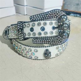 52% OFF Belt Designer New multi-color skull diamond with sequin and shiny belt