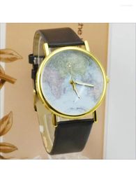 Wristwatches Womage Fashion Design Ladies Watches Leather Band Quartz Zegarek Damski Gold Watch Women