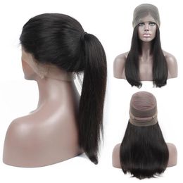 Wigs 360 Full Lace Frontal Human Hair Wigs Peruvian Straight Hair Natural Color Pre plucked Lace Front Wigs With Baby Hair Good Quality