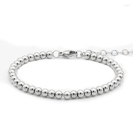 Beaded Strand Bracelets Men Stainless Steel Charms Beads Bracelet Women Extension Couple Punk Jewelry Accesories