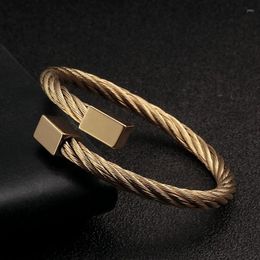 Bangle Fashion Mesh Square Stainless Steel Open Cuff Men Male Chain Link Bracelets Sporty Jewellery Pulsera