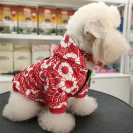 Dog Apparel XS-3XL Hooded Jacket Floral Puppy Pet Cat Fashion Cotton Clothes Designer