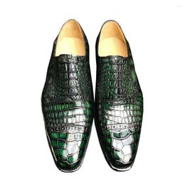 Dress Shoes Chue Crocodile Leather Import Male Fashion Business Manual Brush Color Soles Men
