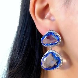 Dangle Earrings Jimbora Trendy Shiny Clear Crystal For Women Girl Daily Bridal Wedding Jewellery Romantic Present Gift High Quality
