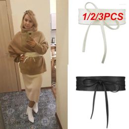 Belts 1/2/3PCS Soft Pu Leather Belt Comfortable Durable Stylish Self Ties Bow Women's Lace Up Waist Band