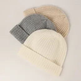 Berets Naizaiga 85% Cashmere White Beige Gray Pure Hoop Yarn Hat Trend Simple Warm Women Men Caps SN705
