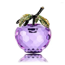 Party Decoration Paperweight Handmade Crystal Apple Figurine Premium Glass Artificial Fruit Crafts Collectible Ornament Home