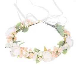 Headpieces Flower Wreath For Women Handmade Artificial Lace-up Hair Hoop Birthday Stage Party Hairstyle Making