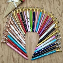 wholesale NEW Update Omg 39 Colour Top Selling Classical Big Diamond Ballpoint Pens Crystal Metal Pen Student Writing Gift business Advertising Pen