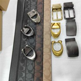 57% Designer New Kou Family Double Buckle Men's C-Pattern Business Casual Dress Gift Box Cowhide Belt