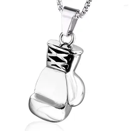 Pendant Necklaces Stainless Steel Lovers Mini Boxing Glove Charm Fitness Gym Workout Men Jewellery Boyfriend NecklaceGifts