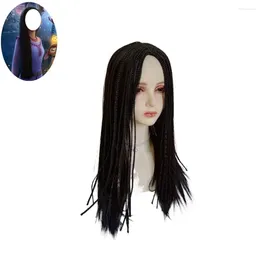 Hair Accessories Star Wish Asha Princess Cosplay Black Long Straight Wig Christmas Carnival Party Accessory Girl