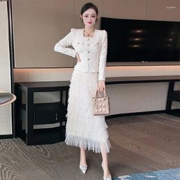 Work Dresses Women Two Pieces Sets 2023 Spring Autumn Lady Long Sleeve Coat Tops Skirt 2 Suits