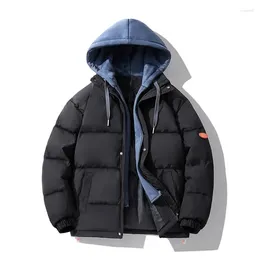 Men's Jackets Plush Winter Warm Baseball Jacket Outdoor Windproof Hooded Padded Japanese Two-tone Casual