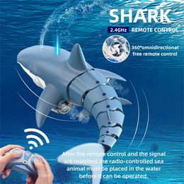 Funny RC Shark Toy Remote Control Animals Robots Bath Tub Pool Electric Toys for Kids Boys Children Cool Stuff Sharks Submarine 231229