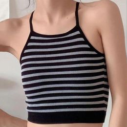 Women's Tanks Supportive Spaghetti Strap Vest Women Stylish Crop Top With Chest Pad For Wear