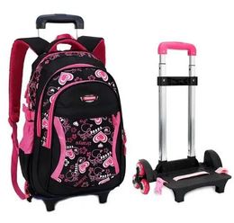 Kids Travel Rolling luggage Bag School Trolley Backpack girls backpack On wheels Girls wheeled Backpacks Child 231229