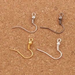 4Colors Copper Fish Clasps & Hooks 15mm 200pcs lot Polish Ear Earring Finding French Fishwire L3107301d