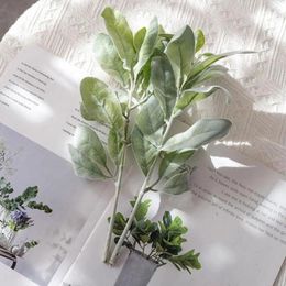 Decorative Flowers Exquisite Artificial Realistic Stachys Baicalensis Leaf For Home Decoration Wedding Set Of 2 Ins Wind